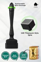 140 Titanyum İğneli Ayarlanabilir İğne Ölçülü (0.25-3.0mm) - Serum Hediyeli - Siyah Dermastamp