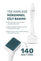 2'li Bakım Seti - 140 Titanyum İğneli , Ayarlanabilir 10 İğne Ölçülü DermaStamp  (0.25mm-3.00mm) Dezenfektan Hediyeli
