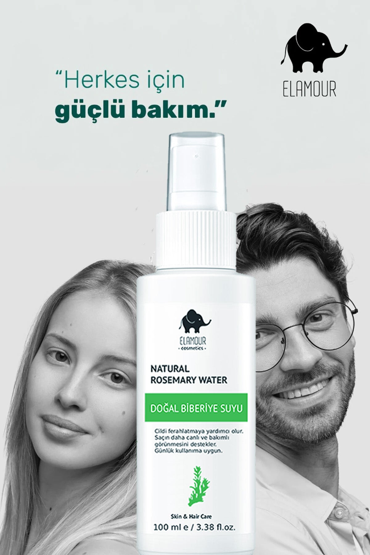 Biberiye Suyu Dökülme Karşıtı ve Saç Uzamasını Destekleyici Saç Toniği %100 Doğal ve Saf 100 ml