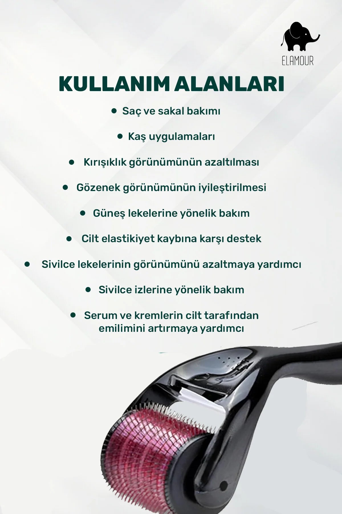 540 Titanyum İğneli Derma Roller - Dezenfektan Hediyeli