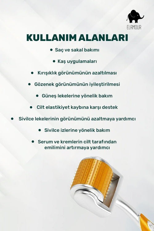 - Orijinal Titanyum İğneli - 0,50mm 540 İğneli Saç Ve Cilt Bakım Dermaroller - Serum Seti Hediyeli