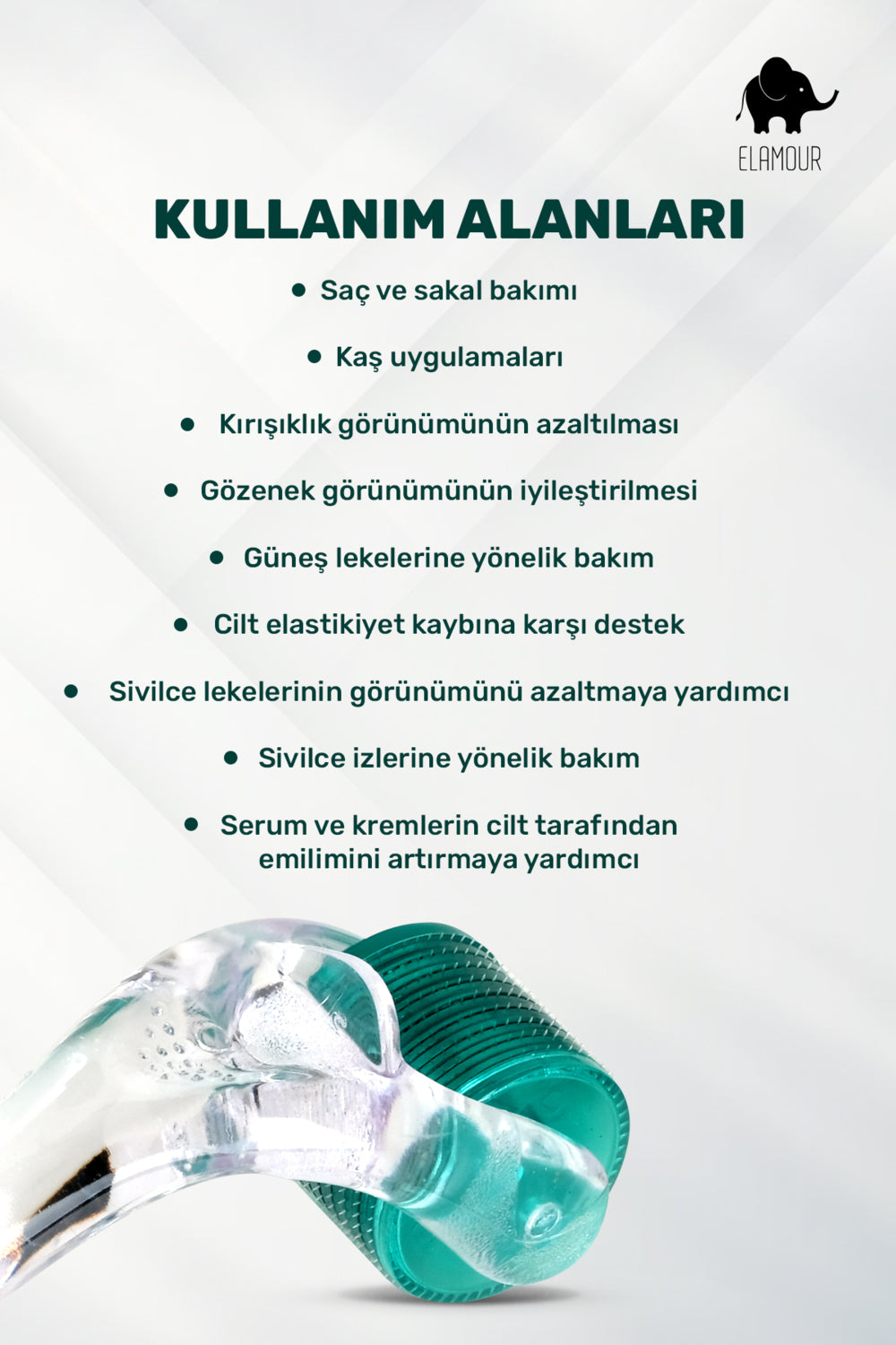 540 Titanyum İğneli Dermaroller - Dezenfektan Hediyeli - 0,50mm İğneli -  Saç Ve Cilt Bakım